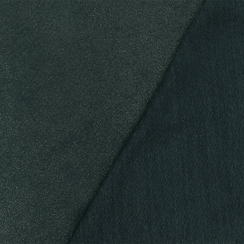 Steel Blue-Bronze Metallic Printed Cotton-Poly French Terry Knit Fabric