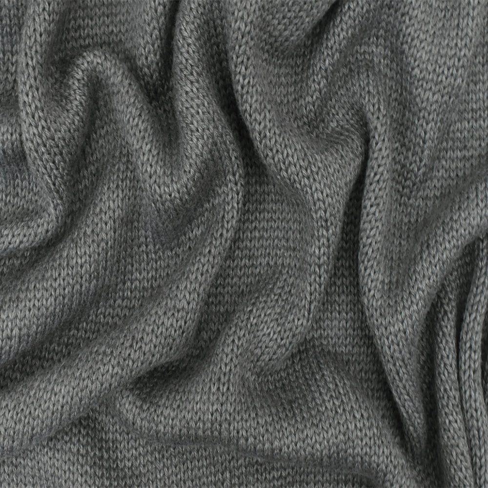 Warm Gray Solid Acrylic-Wool Jersey Sweater Knit Fabric