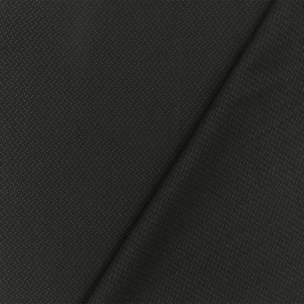 Simple Gray-Black Dobby Wool-Poly Woven Suiting Fabric