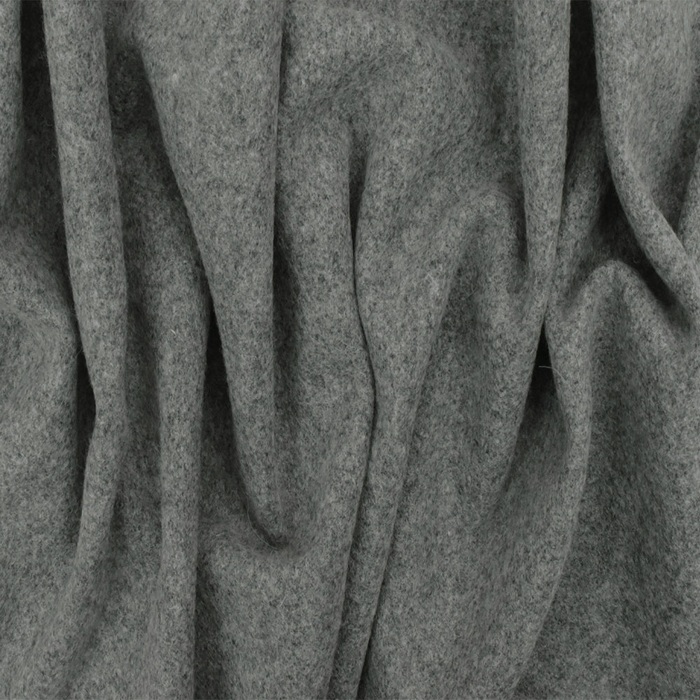 Ash Gray Textured Wool-Poly Textured Woven Coating Fabric