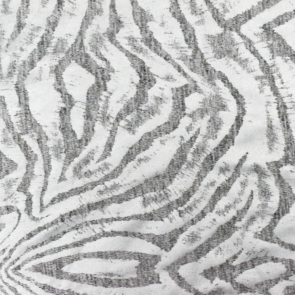 Metallic Silver-Black Tiger Printed Stretch Jersey Knit Fabric