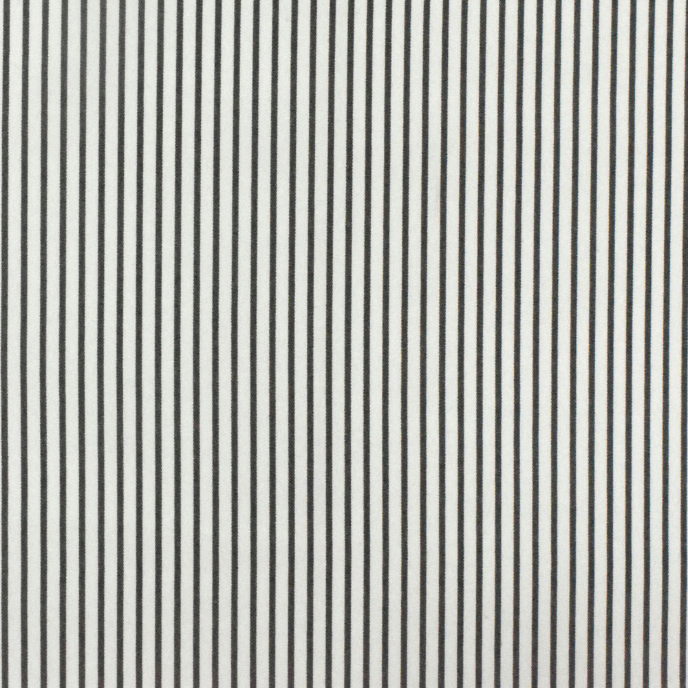 Simple Black-White Stripe Polyester Shirting Woven Fabric
