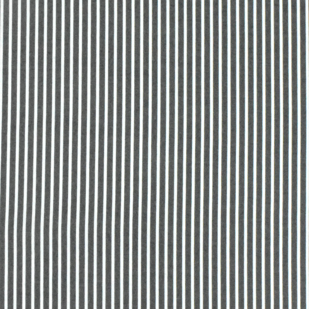 Intense White-Black Stripe Polyester Shirting Woven Fabric