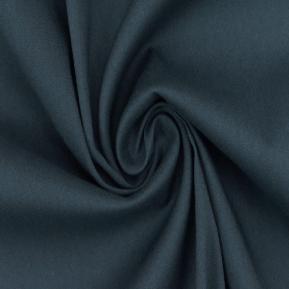 Night Blue Solid Stretch Cotton Blend Broadcloth Woven Fabric