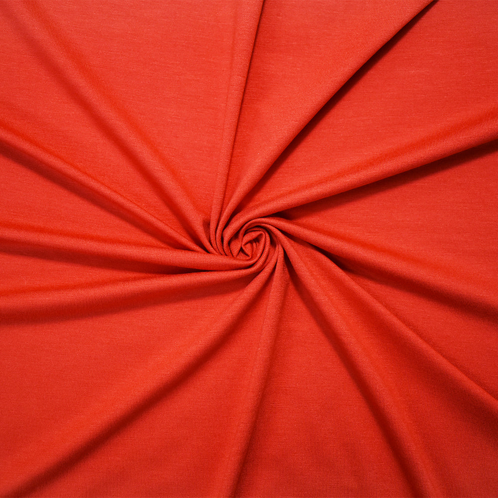 Orange Rayon Stretch Spandex Solid Jersey Knit Fabric