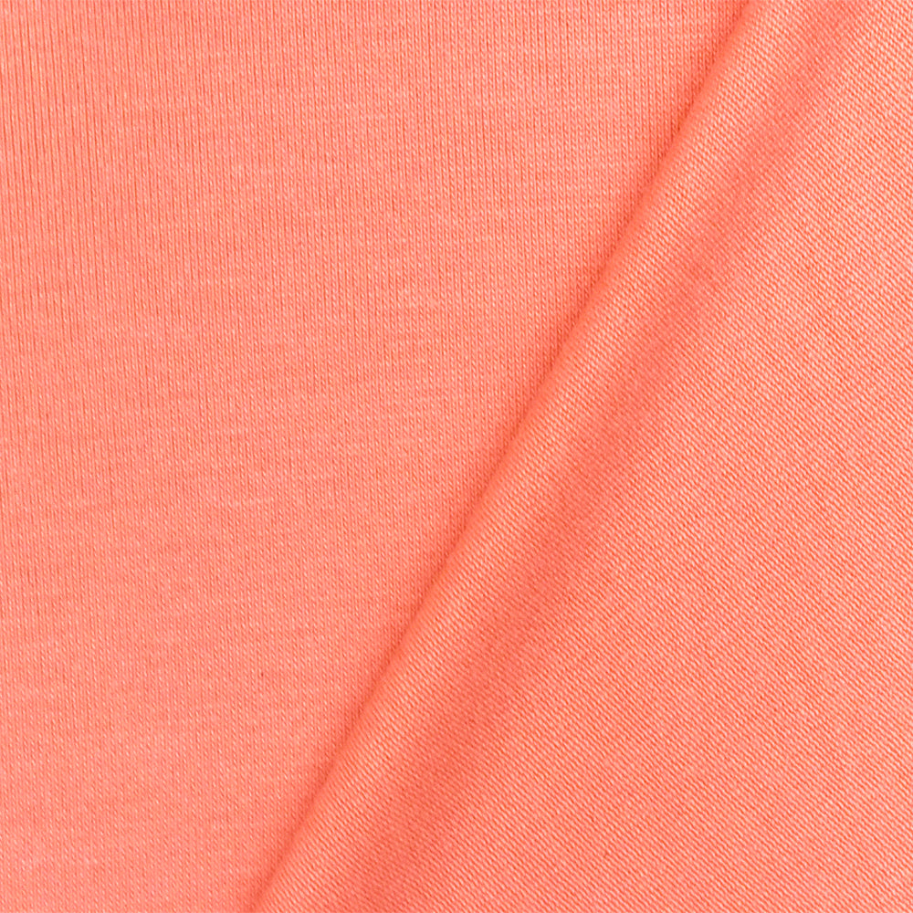 Coral Orange Stretch Rayon Slub Jersey Knit Fabric