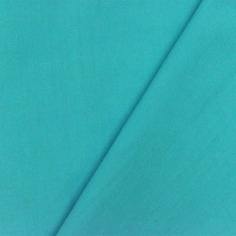 Turquoise Solid Polyester Broadcloth Woven Fabric