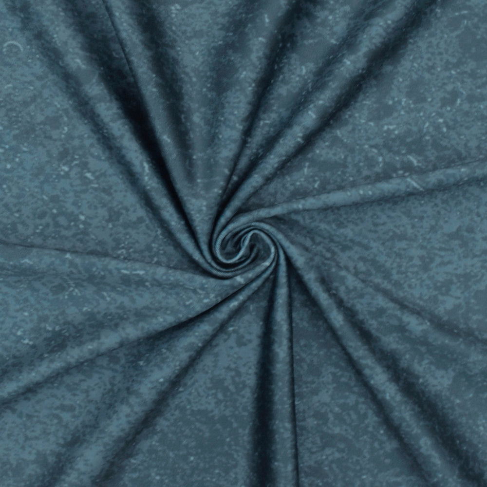 Swamp Teal-Blue Texture Pattern Printed Stretch Tricot Swimwear Knit Fabric