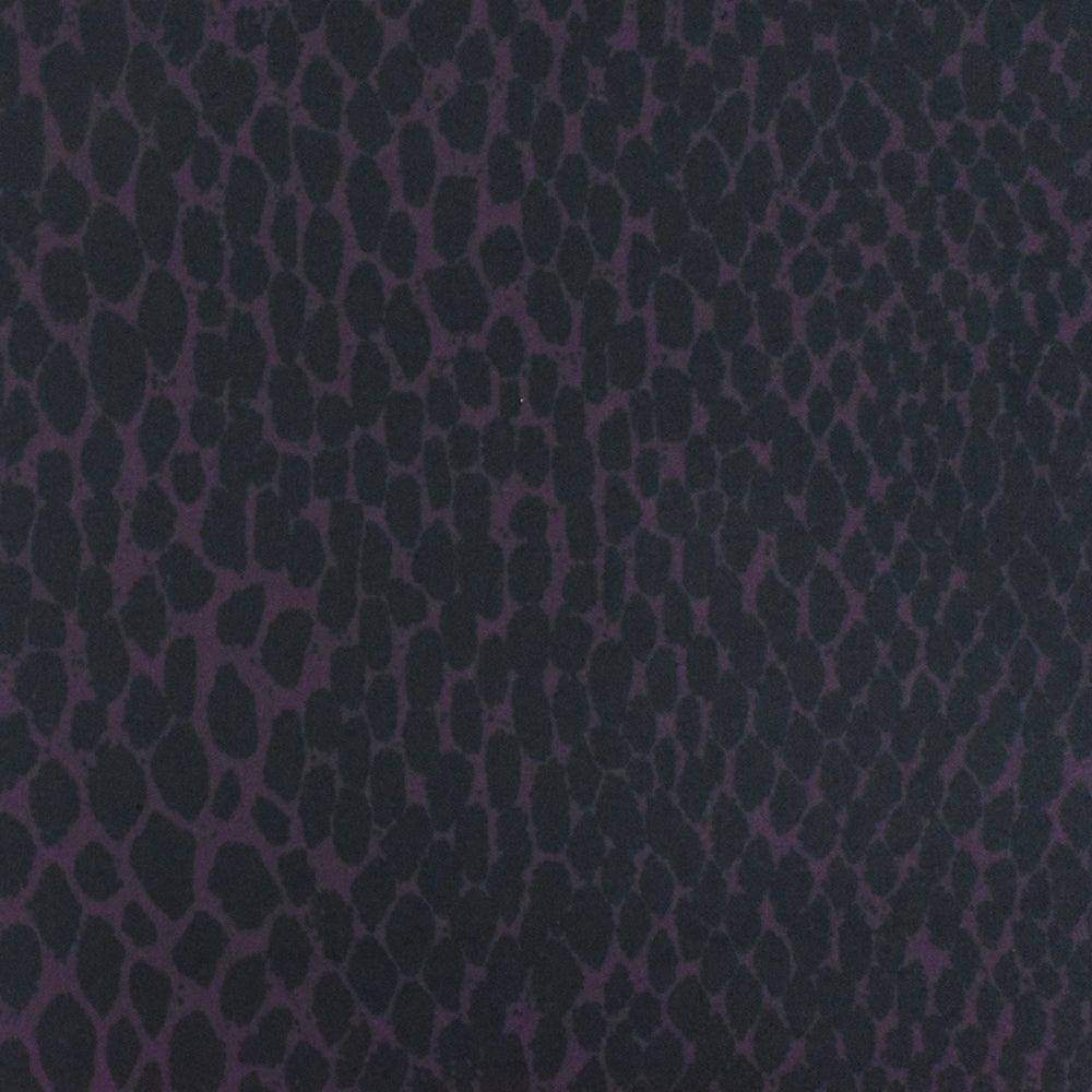 Black-Purple Famous Maker Reptile Print Stretch Tricot Swimwear Knit Fabric