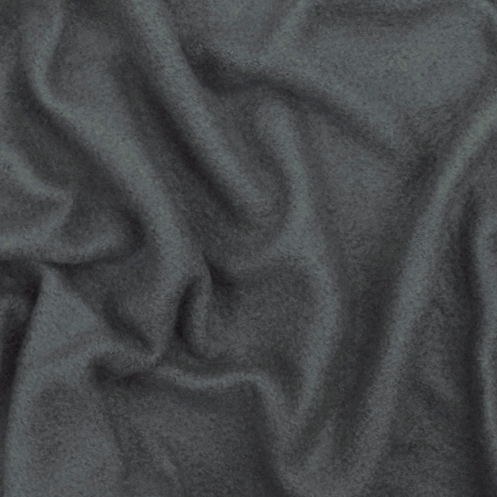 Lazy Gray Solid Stretch Poly-Cotton Sweatshirt Fleece Fabric