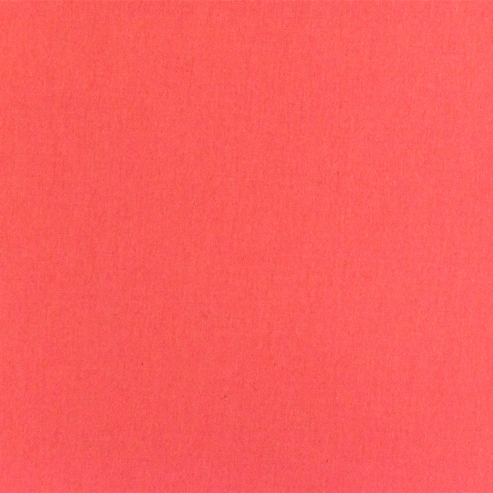 Hot Coral Red Solid Stretch Cotton Sateen Woven Fabric