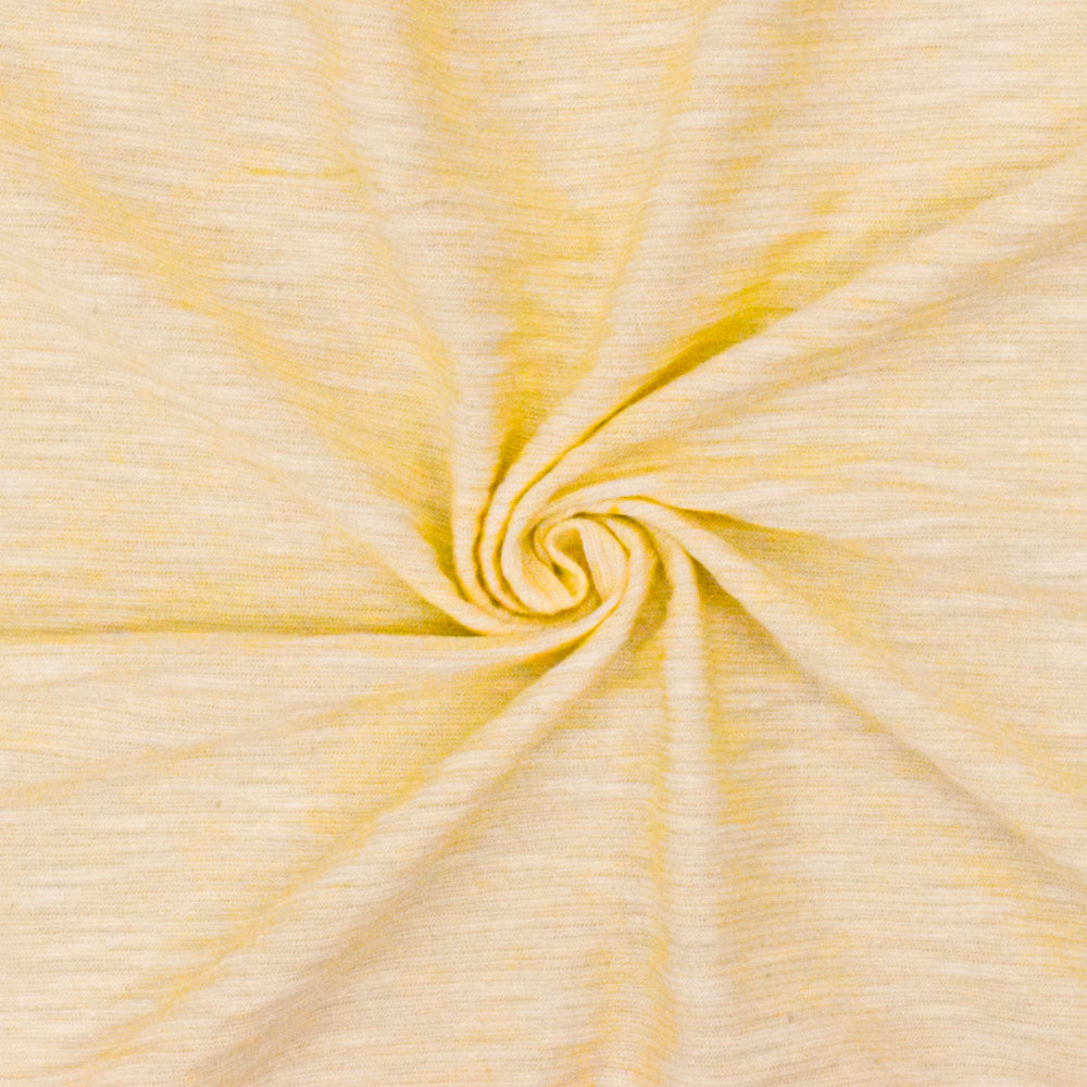 Light Yellow-White Stripe Crinkle Stretch Jersey Knit Fabric