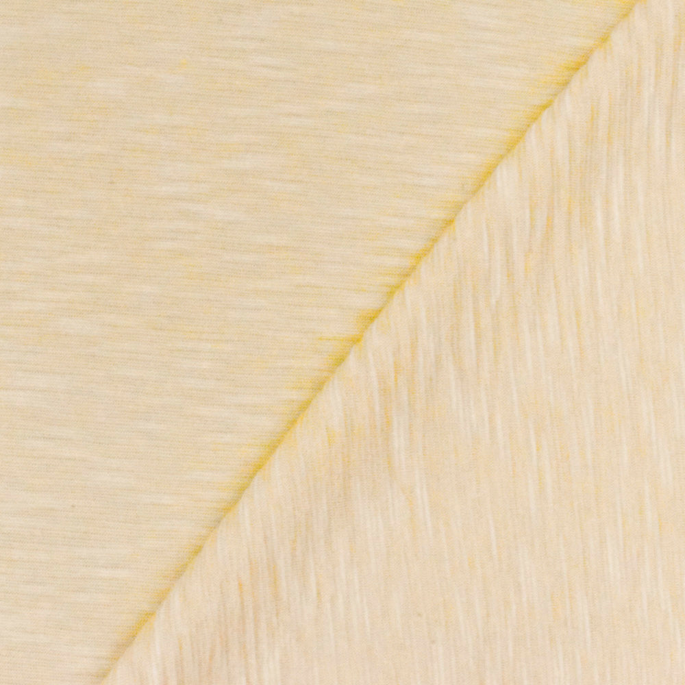 Light Yellow-White Stripe Crinkle Stretch Jersey Knit Fabric