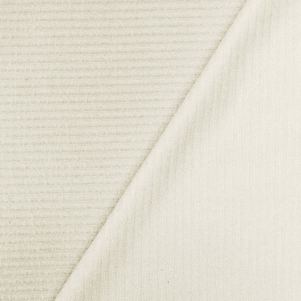 Air Ivory Striped Texture Stretch Polyester Double Knit Fabric