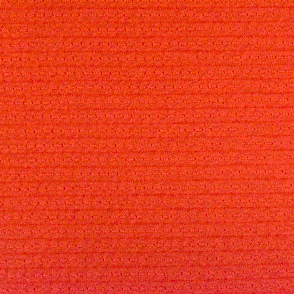 Fire Orange Stripe Texture Stretch Jersey Knit Fabric