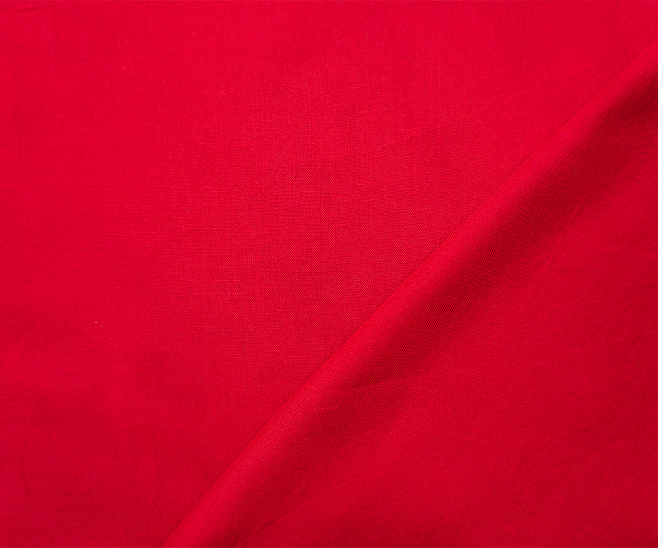 Red Rayon Solid Challis Woven Fabric