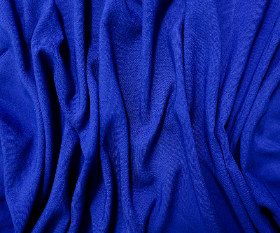 Blue Rayon Solid Challis Woven Fabric