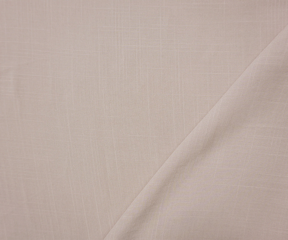 Light Gray Rayon Solid Cross Hatch Linen-Look Challis Woven Fabric