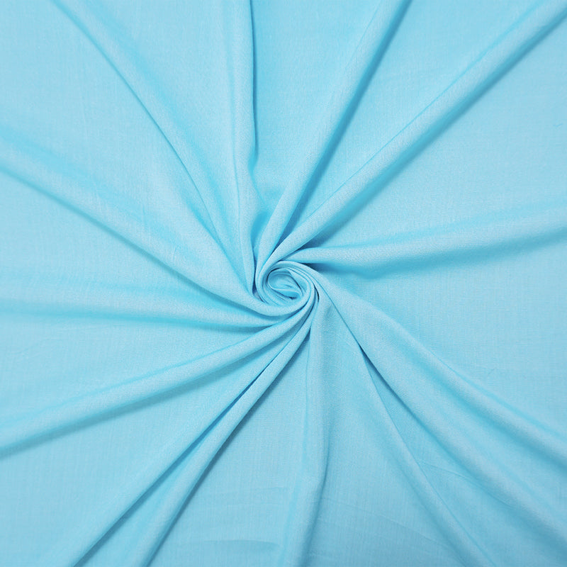 Light Blue Rayon Solid Challis Woven Fabric