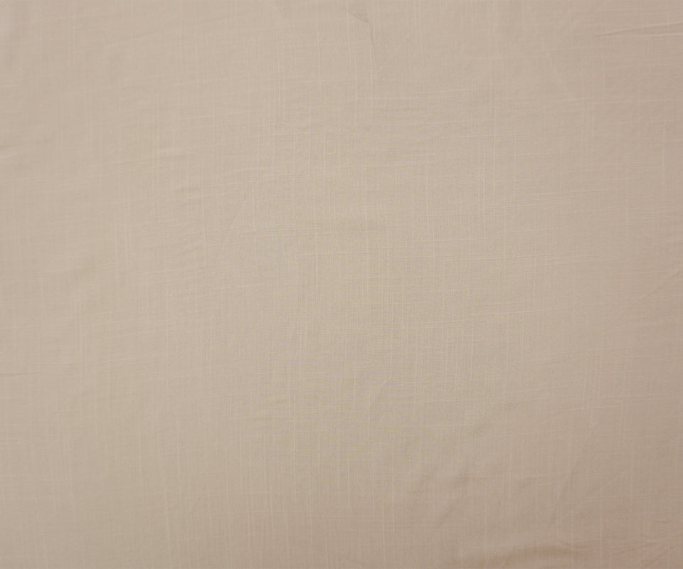 Beige Rayon Solid Cross Hatch Linen-Look Challis Woven Fabric