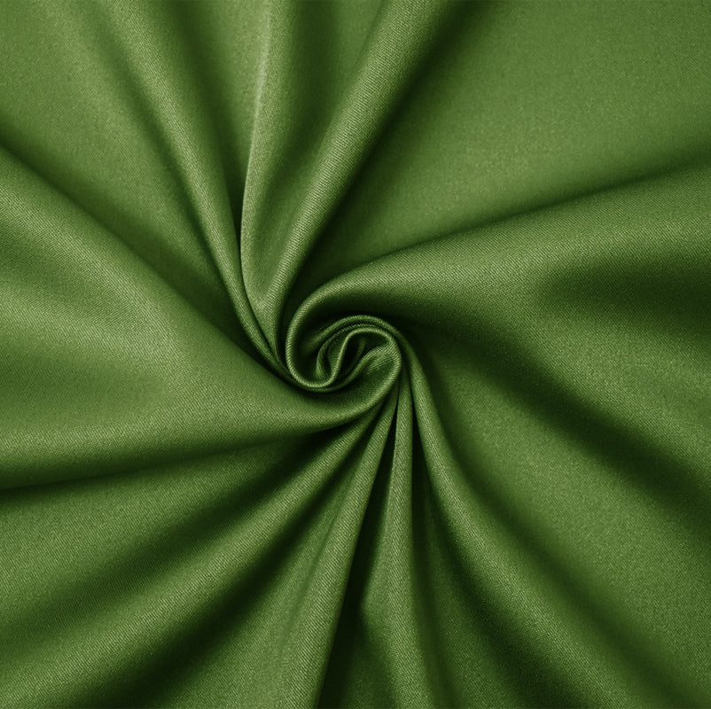 Green Poly Spandex Stretch Solid Stretch Lamour Woven Fabric
