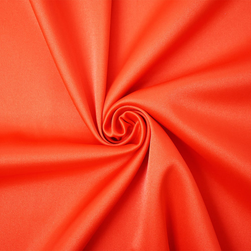 Orange Poly Spandex Stretch Solid Stretch Lamour Woven Fabric