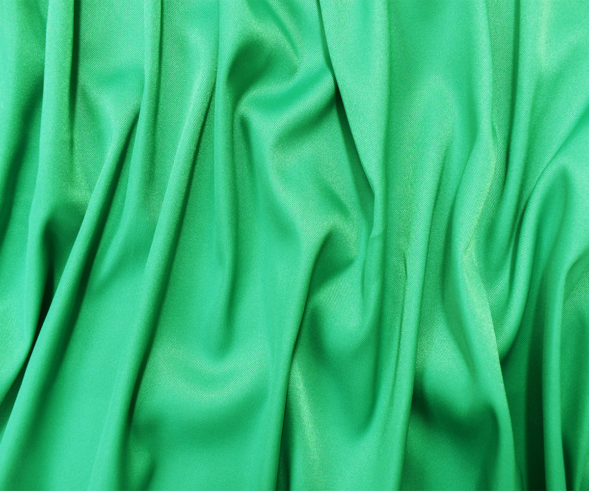 Green Poly Stretch Spandex Lamour Solid Satin Woven Fabric