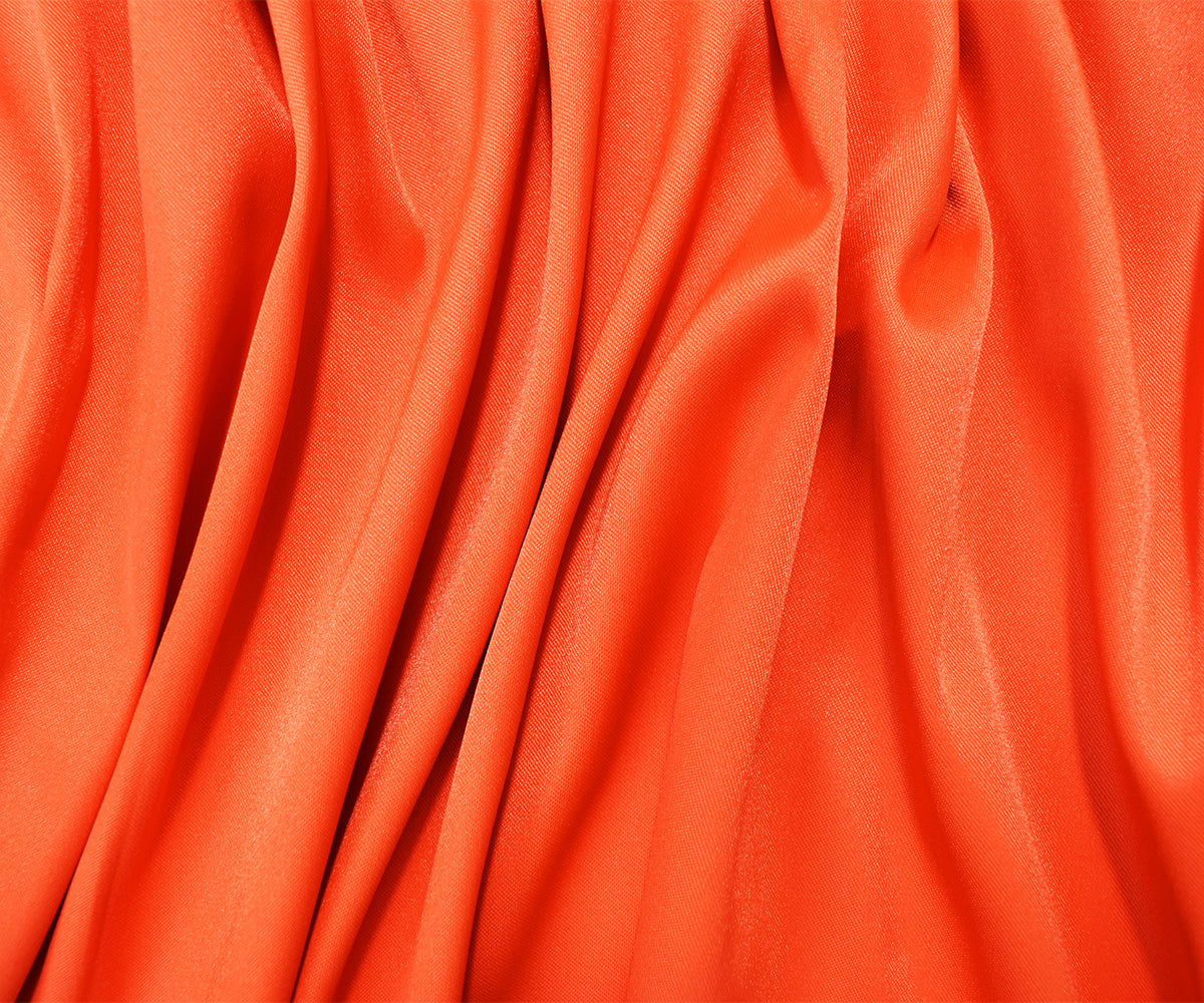 Orange Poly Stretch Spandex Lamour Solid Satin Woven Fabric