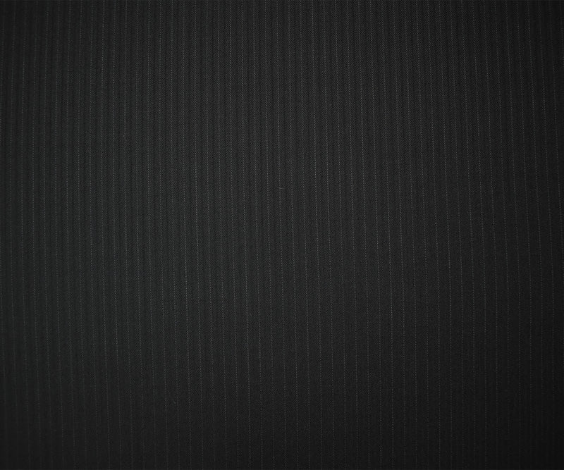 Black Wool Poly Stripe Twill Woven Suiting Fabric