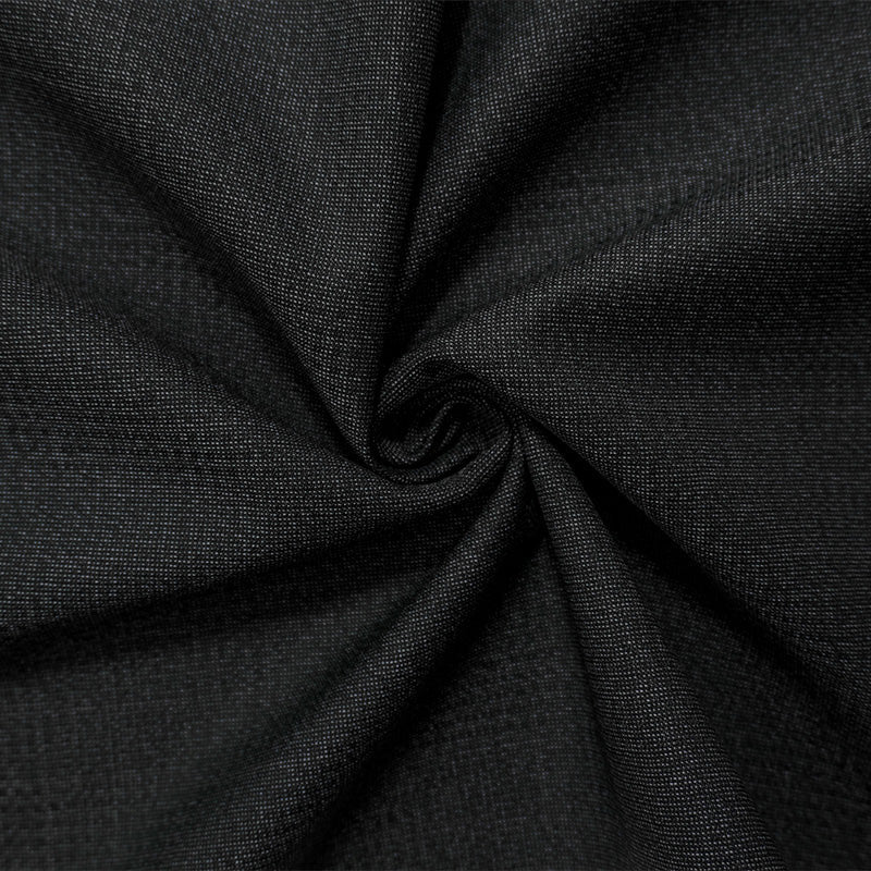 Black-Gray Wool Poly Abstract Plaid Woven Shirting Fabric
