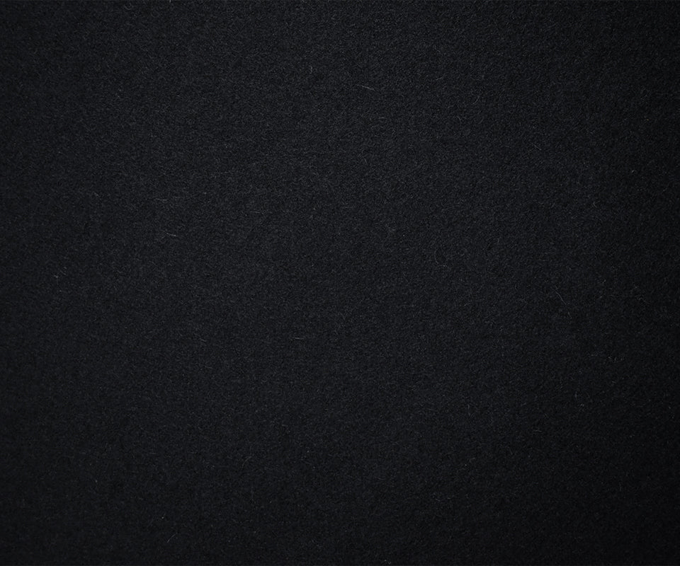 Black Boiled Wool Poly Solid Woven Coating Fabric