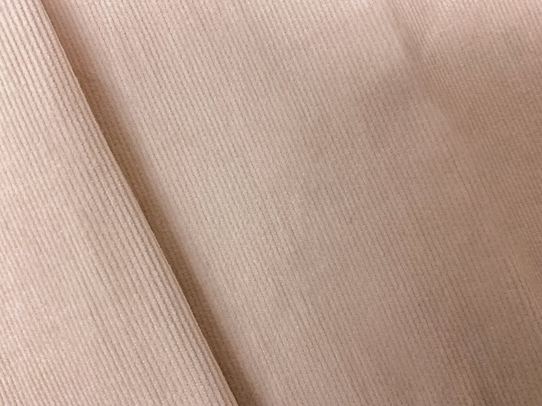 Beige Cotton Spandex Stretch Solid Pinwale Corduroy Woven Fabric