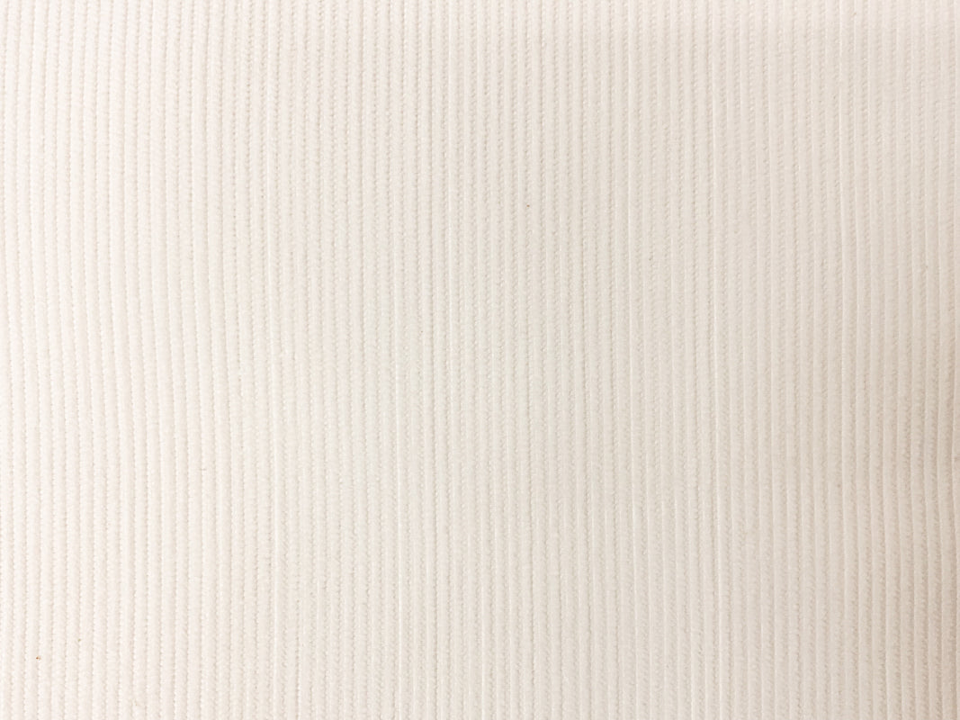 Ivory Cotton Solid Medium Wale Corduroy Woven Fabric