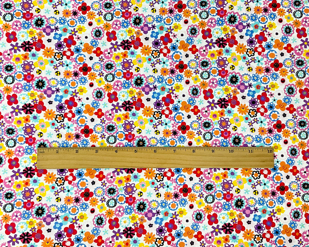 White Cotton Dashwood Studio Floral Printed Quilting Woven Fabric