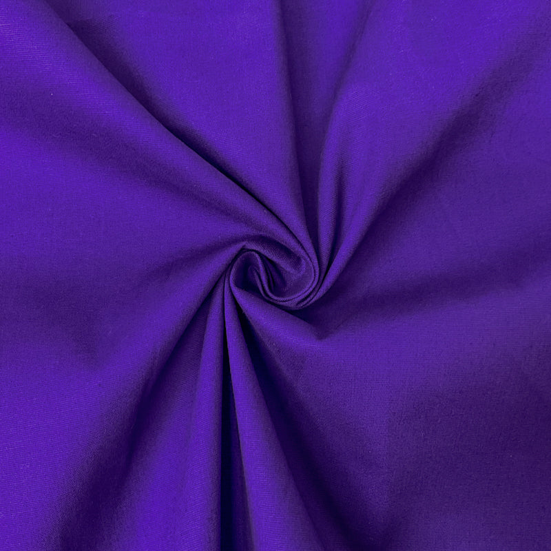 Purple Cotton Spandex Stretch Solid Broadcloth Woven Fabric