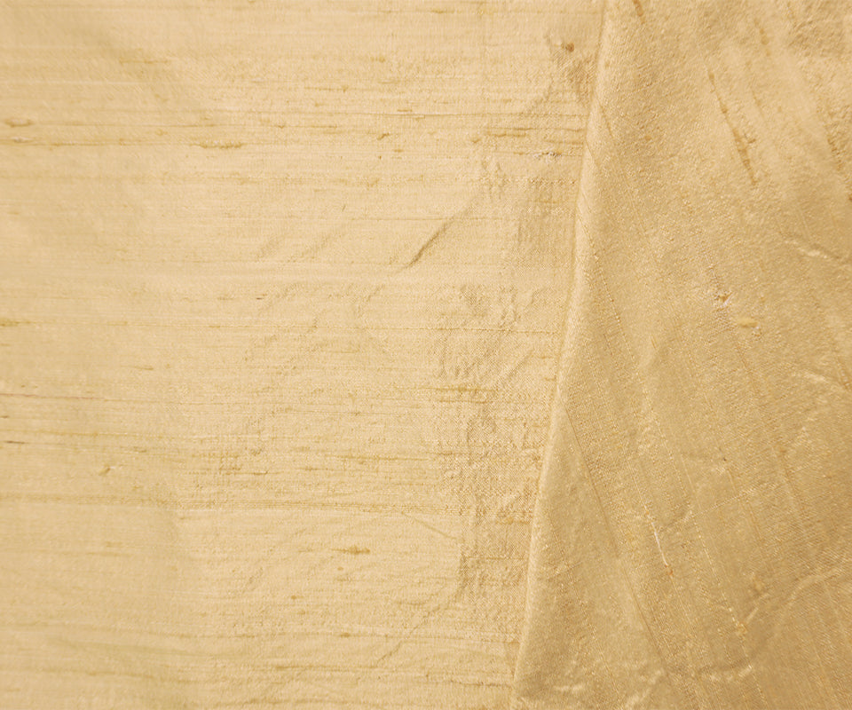 Beige Silk Slub Dupioni Woven Fabric