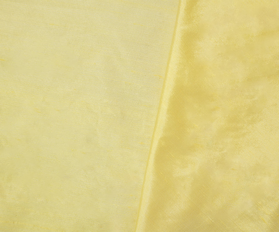 Yellow Silk Slub Silk-Poly Voile Woven Fabric