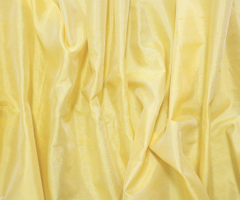 Yellow Silk Slub Silk-Poly Voile Woven Fabric