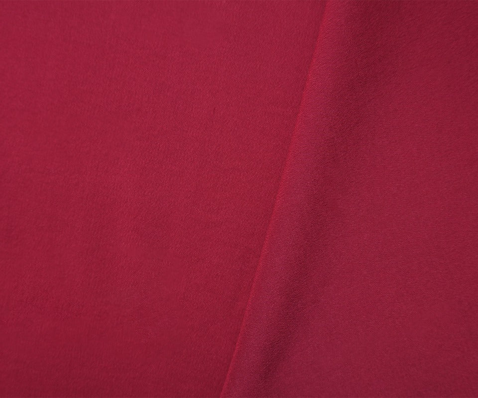Red Silk Solid Georgette Woven Fabric