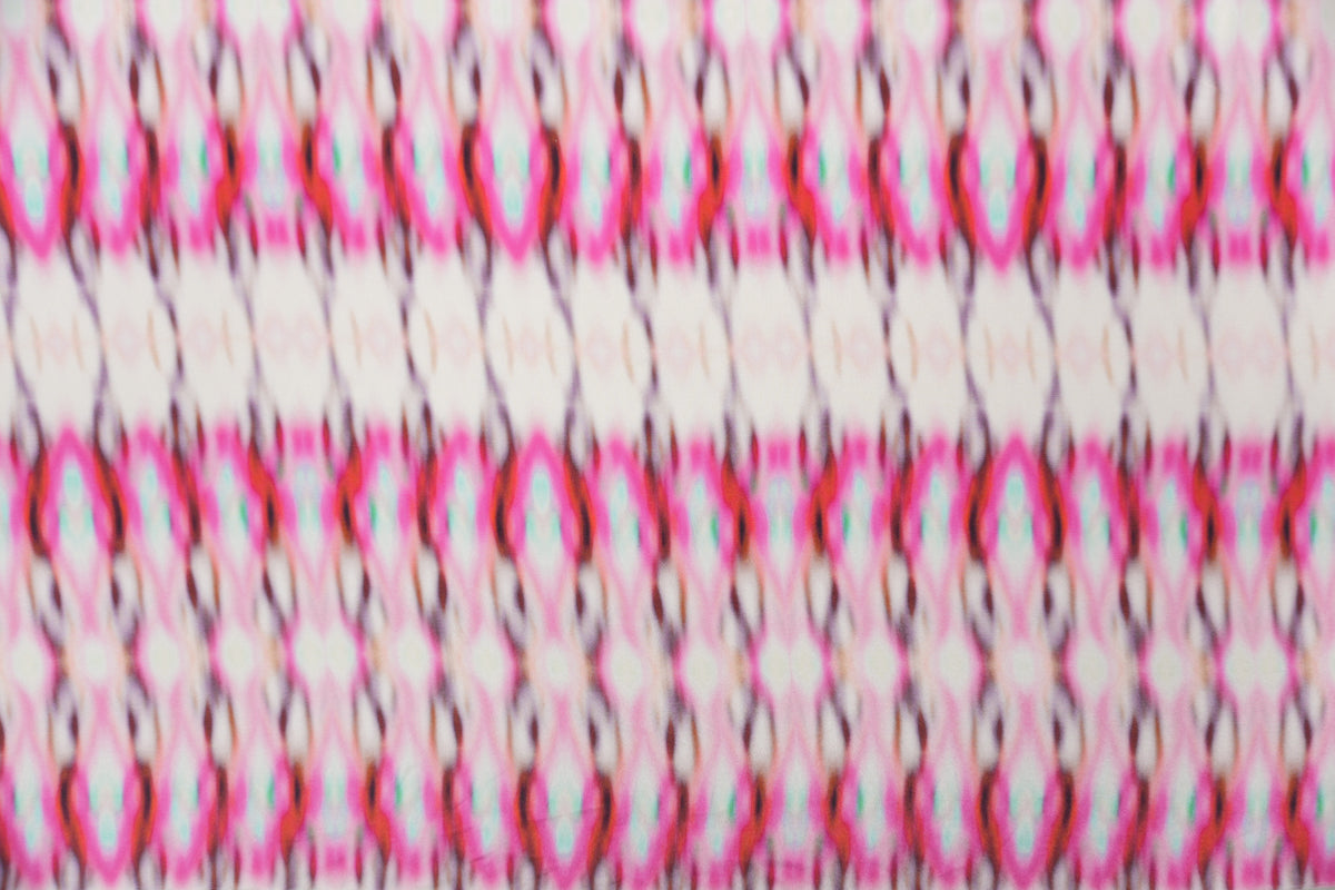 Pink Silk Tie Dye Printed Crepe De Chine Woven Fabric