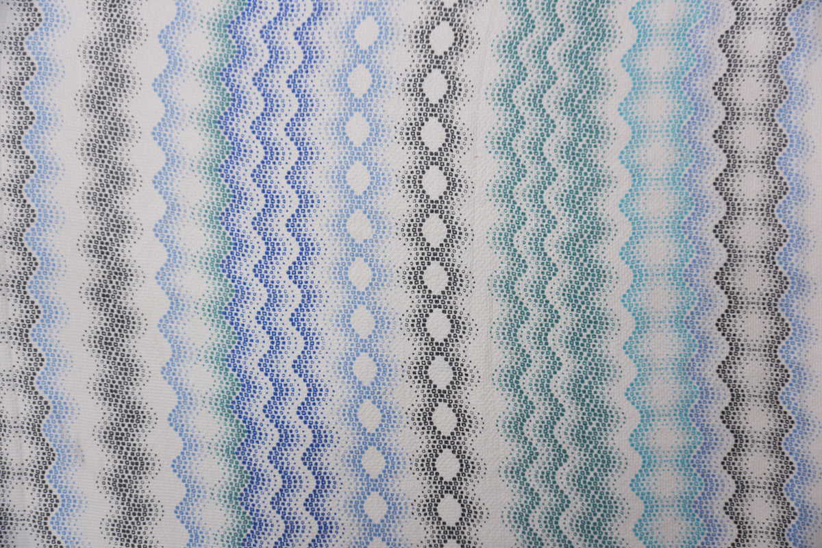 Gray Silk Abstract Wave Printed Dobby Chiffon Woven Fabric
