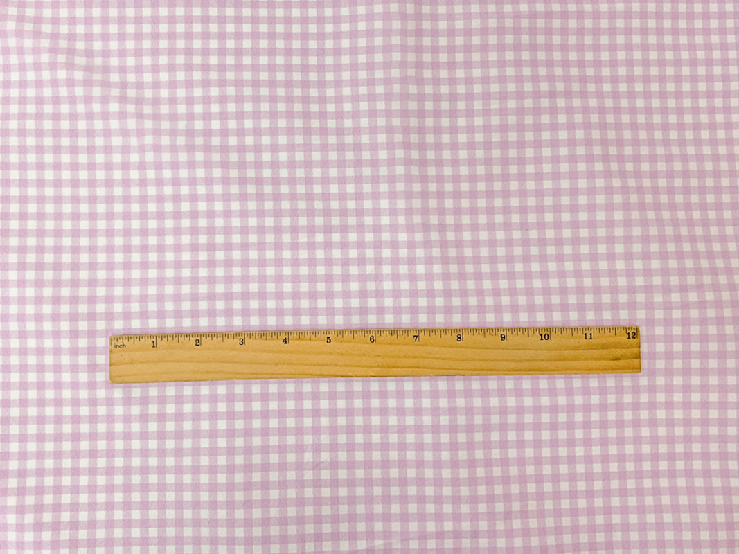 Purple Gingham Printed Board Short Woven Fabric