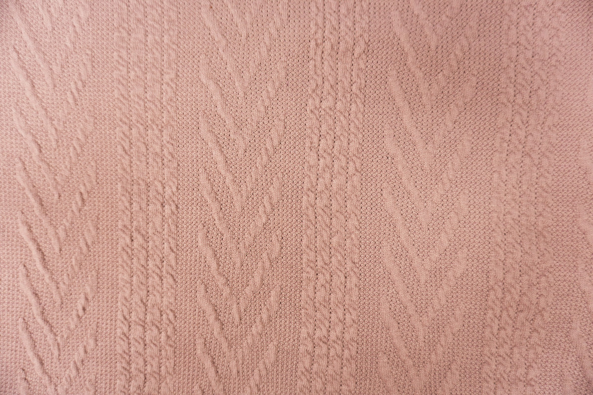 Pink Poly Spandex Stretch Cable Sweater Knit Fabric