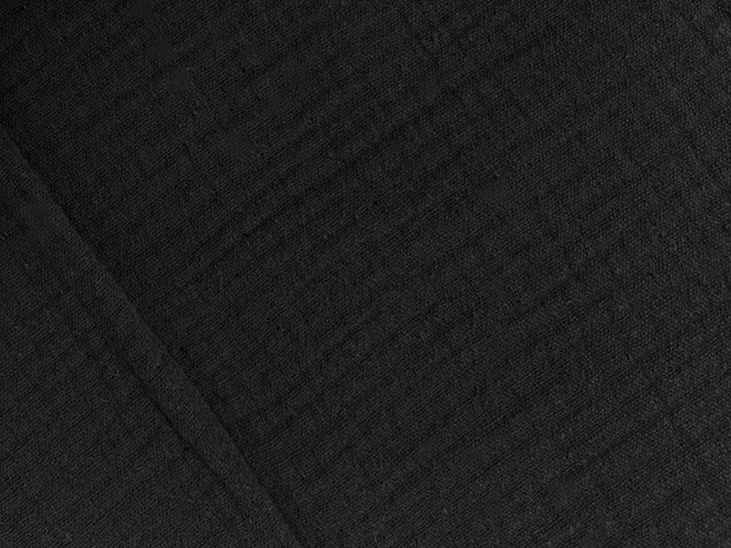 Black Cotton Solid Double Gauze Reorderable Woven Fabric