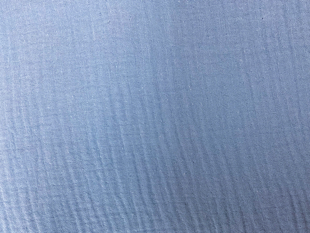 Sky Blue Cotton Solid Double Gauze Reorderable Woven Fabric
