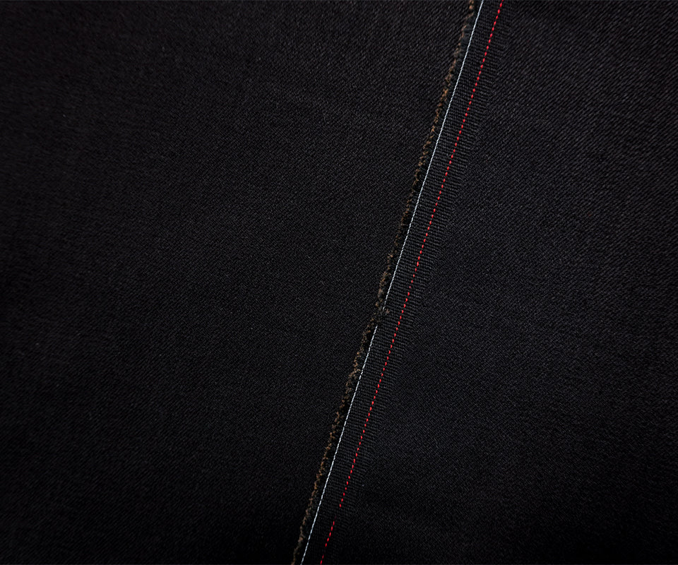 Black 9.5 oz. Cotton Blend Stretch Denim Twill Woven Fabric