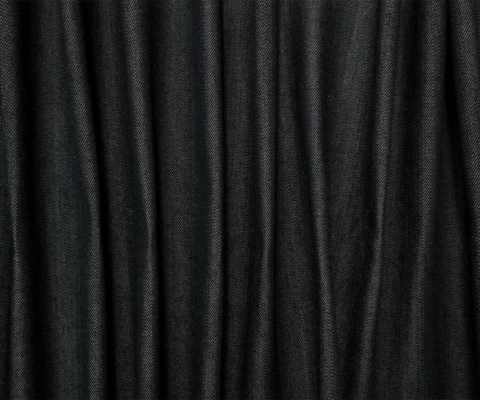 Dark Black 11 oz. Famous Denim Co. Cotton Stretch Denim Twill Woven Fabric