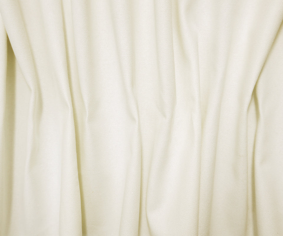White Cotton Solid Canvas Woven Fabric