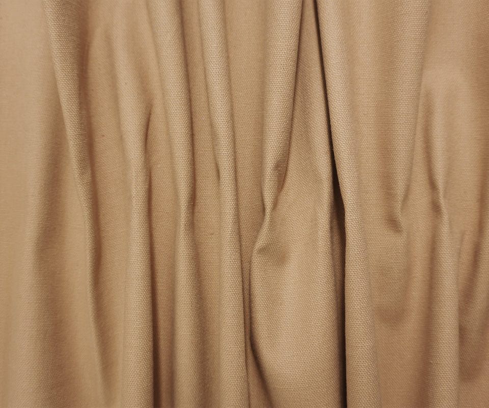 Tan Beige Cotton Solid Canvas Woven Fabric