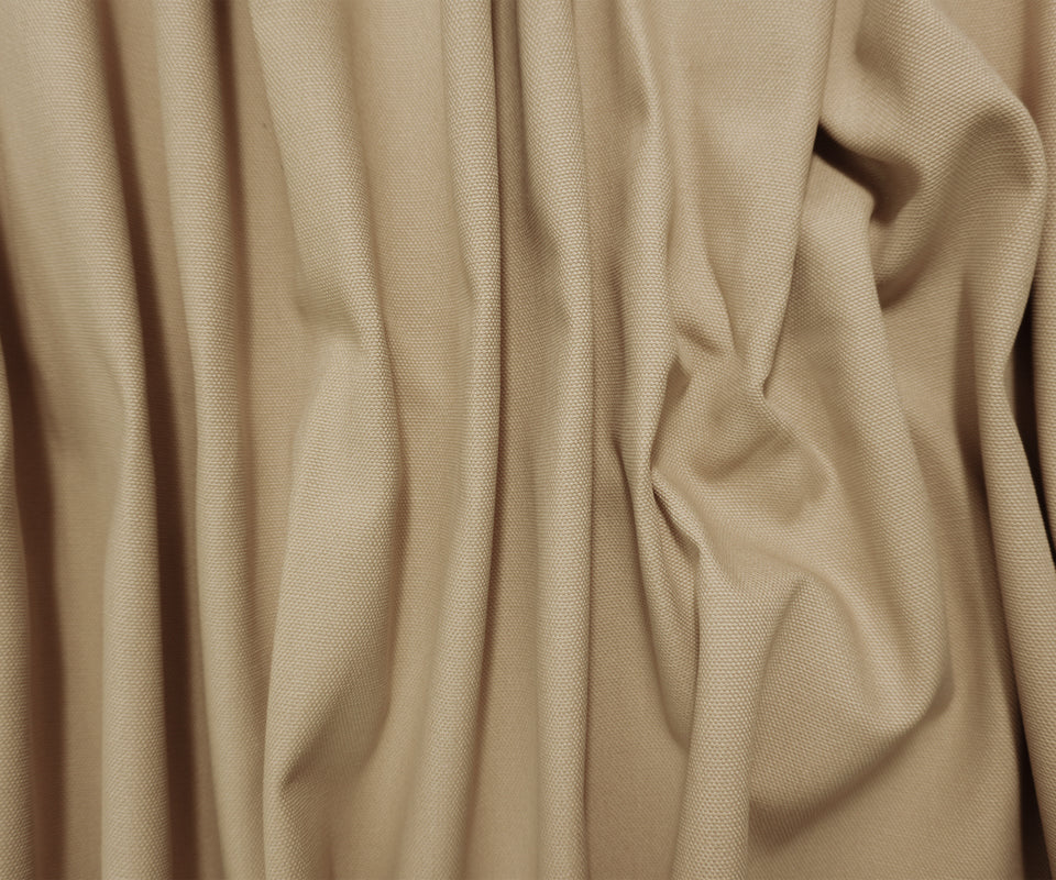 Beige Cotton Solid Canvas Woven Fabric